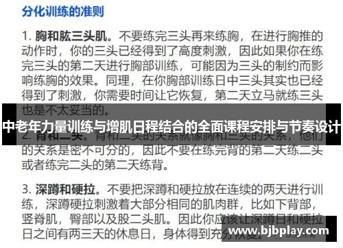 中老年力量训练与增肌日程结合的全面课程安排与节奏设计